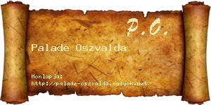Palade Oszvalda névjegykártya